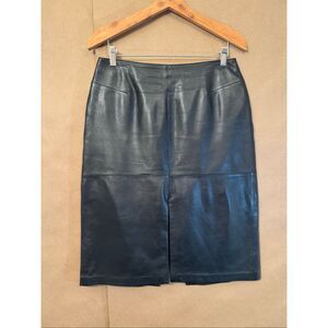 VS2 Leather Pencil Skirt with Double Slit